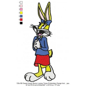 130x180 Sweet Honey Bunny Looney Tunes Embroidery Design Instant Download